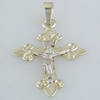 14k Yellow Gold Cross and Crucifix Charm Pendant