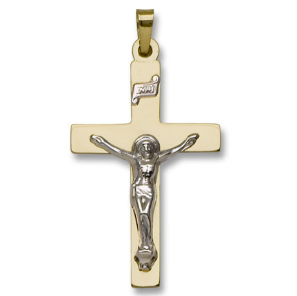 14k Yellow Gold Double Weight Crucifix 700S/2CRPL