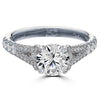 Point of Love Round Brilliant 1.5 Carat Diamond Split Shank Platinum Engagement Ring