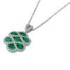 Gregg Ruth Emerald & Diamond Criss Cross Pendant Necklace 18K White Gold