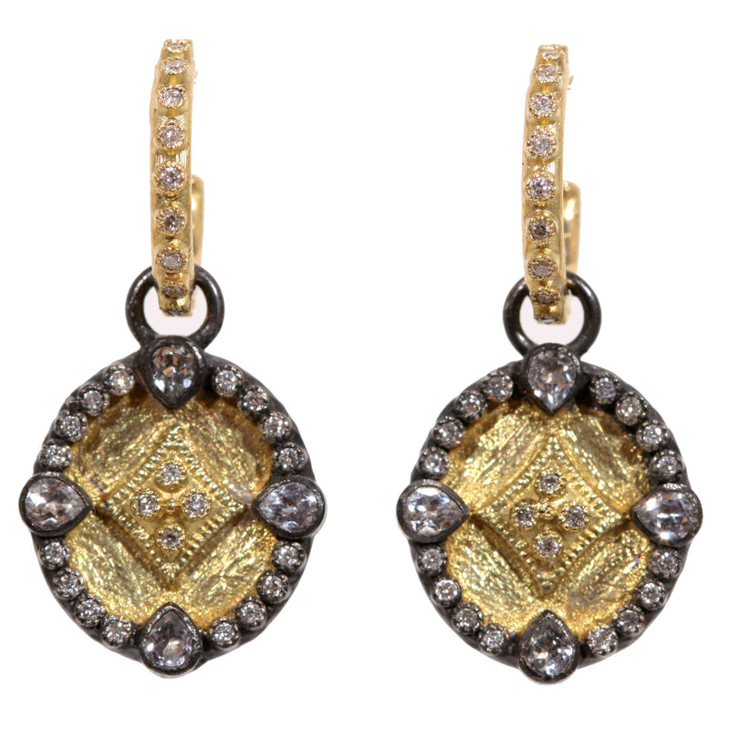 Armenta Old World 18K Yellow Gold Sterling Silver Diamond Drop Earrings