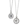 Monica Rich Kosann Global Compass Travel Charm Necklace Pendant in Silver with Sapphires