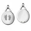 Monica Rich Kosann Sterling Silver 3/4" Charm White Sapphire "baby feet" Footprints