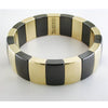 Roberto Demeglio Aura 1 Row Large Alternate Bracelet in Yellow Goldplated Black Polished Ceramic