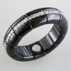 Roberto Demeglio Pura Black Ceramic Diamond Eternity Elastic Ring Band High Polish