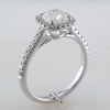 Firecushion 1 Carat Cushion Diamond Halo Platinum Engagement Ring