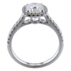 Point of Love Square Cushion Forevermark 1 Carat Diamond Halo Engagement Ring platinum