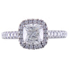 Point of Love Square Cushion Forevermark 1 Carat Diamond Halo Engagement Ring top