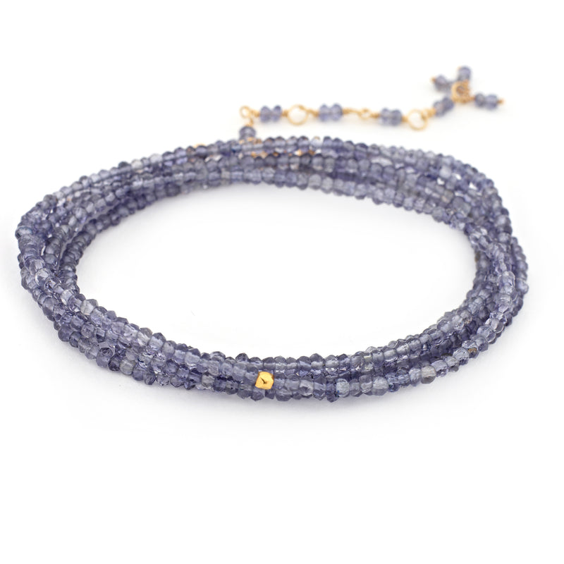 Anne Sportun Iolite Violet Beaded Wrap Bracelet & Necklace 34