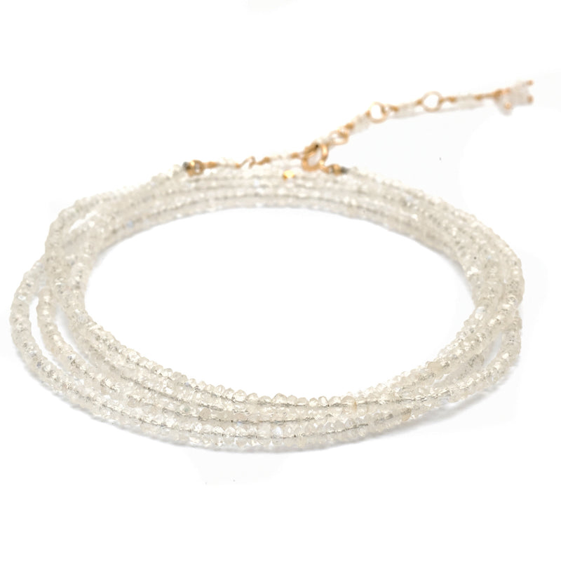Anne Sportun Moonstone Beaded Wrap Bracelet & Necklace 34" B098G-MOON
