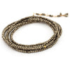 Anne Sportun Pyrite Beaded Wrap Bracelet & Necklace 34" B098G-PYR