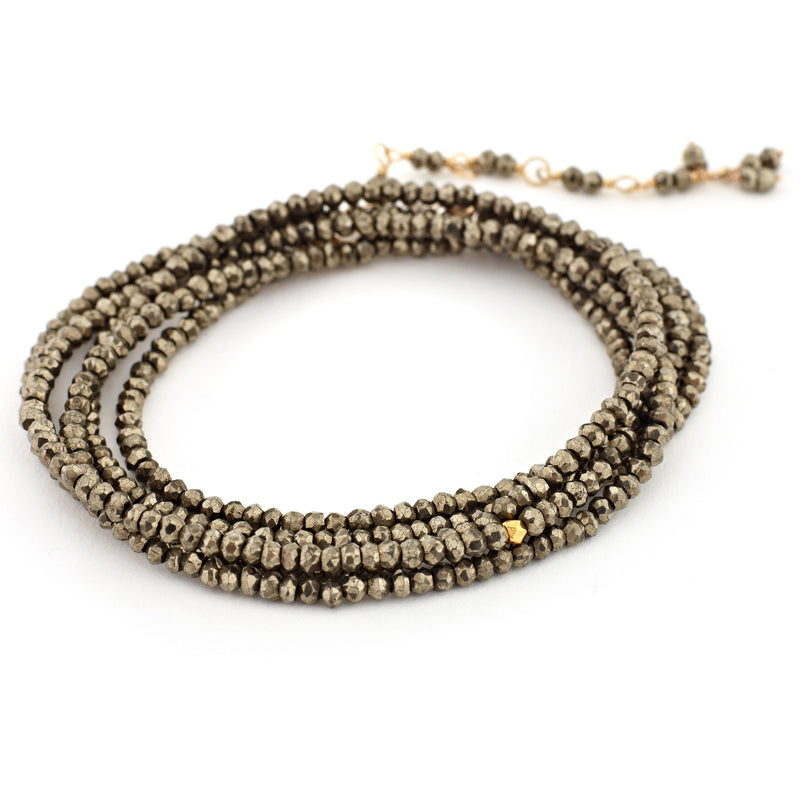 Anne Sportun Pyrite Beaded Wrap Bracelet & Necklace 34