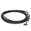 Anne Sportun Black Spinel Beaded Wrap Bracelet & Necklace 34" B098G-SPIN