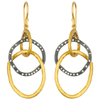 Lika Behar "Kelly" Triple Dangle Earrings Sterling & 24K Gold with Diamonds