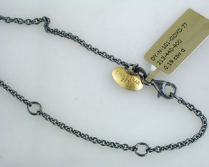 Lika Behar "Dylan" Oxidized Silver & 24K Gold Bar Diamond Necklace