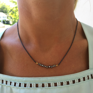 Lika Behar "Dylan" Silver 24K Gold Bar Necklace model stamford connecticut