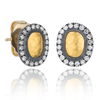 Lika Behar "Reflection" Stud Earrings Sterling & 24K Gold with Diamonds RFL-E-301-GOXD-13