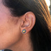 Lika Behar "Reflection" Stud Earrings Sterling & 24K Gold with Diamonds RFL-E-301-GOXD