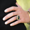 Lika Behar "Nightfall" Labradorite Grey Diamond Ring 24K Gold & Oxidized Silver