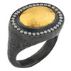 Lika Behar "Pompei" Oval Ring in 24K Gold & Oxidized Silver with Diamonds