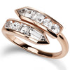 Jane Taylor Cirque Arrow Bypass Ring with White Topaz in Rose Gold nagi jewelers