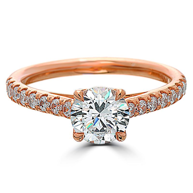 Elegant 1 Carat - Round Diamond - Pave - Twisted Band - Infinity - Swirl Engagement  Ring - 10K White Gold - Walmart.com