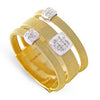 Marco Bicego Masai Three Strand Ring with Diamonds 18K Yellow Gold AG326 B1 YW