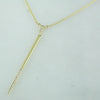 Doves Pave Diamond Single Line Triangle Dangle Drop Yellow Gold Necklace Pendant