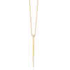 Doves Pave Diamond Single Line Triangle Dangle Drop Yellow Gold Necklace Pendant