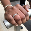 Princess Cut & Alternating Straight Diamond Baguette 18K White Gold Ring Stackable Band 3.00 carats