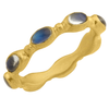Lika Behar "Love" Stackable Ring Band  in 22K Gold with Rainbow Moonstones LV22-R-506-GMS-7