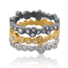 Lika Behar "Dylan" Oxidized Sterling Silver Stackable Diamond Band Ring DY-R-104-SILOXD