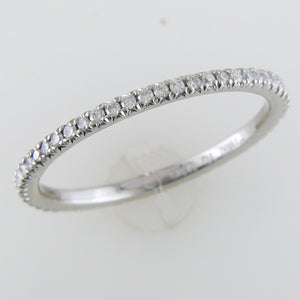 Narrow Round Diamond Micro-Prong Eternity Wedding Band Platinum Ring 1/4 Carat