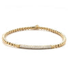 Hulchi Belluni Bracelet with Pave Diamond ID Bar Yellow Gold Stretch Stackable 20344M-YW