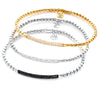 Hulchi Belluni Bracelet with Pave Sapphire ID Bar White Gold Stretch Stackable 21348H4BL-WS