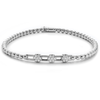 Hulchi Belluni Fidget Bracelet with Three Pave Diamond Moveable Stations White Gold Stretch Stackable