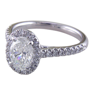Oval Brilliant 1.30 carat Forevermark Halo Engagement Ring Platinum stamford bridal jewelry