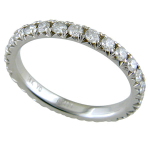 Diamond Eternity French Cut Wedding Band Anniversary Ring 18K White Gold 1 Carat
