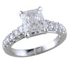 Point of Love Radiant Brilliant 1.75 Carat Diamond Shank Platinum Engagement Ring