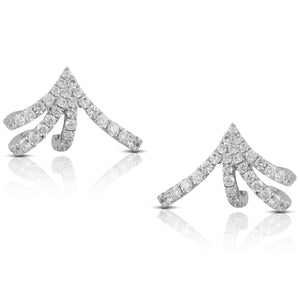 Doves Diamond Cuff Earrings in 18K White Gold E8863