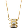 Doves Art Deco Style Baguette Diamond Yellow Gold Necklace N8828