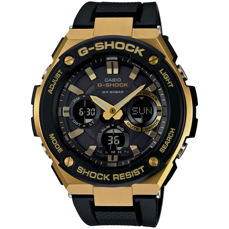 Casio G-Shock G-Steel Layer Guarded Structured Gold Case Chronograph Watch GSTS100G-1A