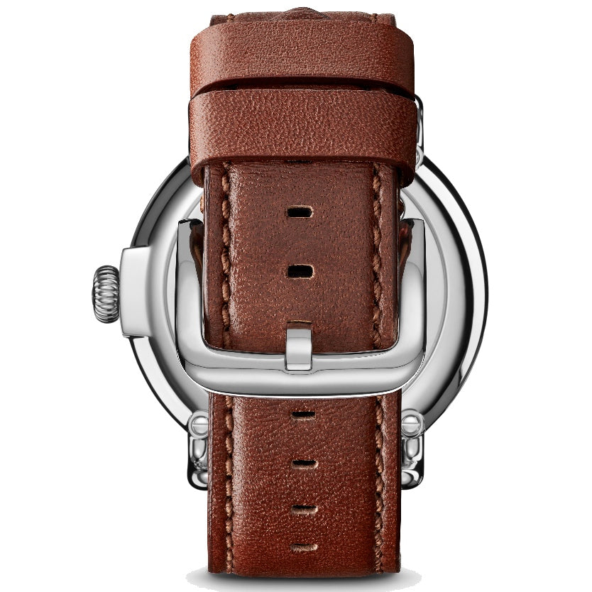 Shinola 47MM Runwell Cool Gray Dial Cognac Leather Watch S0120018330 – NAGI