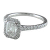 Emerald Cut Diamond Halo White Gold Engagement Ring custom design