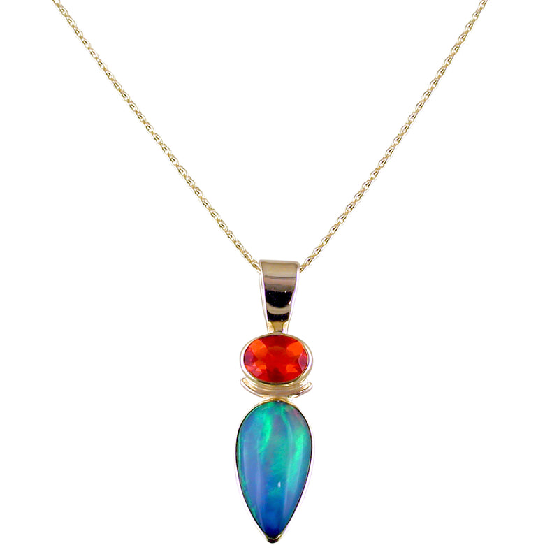 Beaded Mini Ethiopian Opal Necklace - Black with Blue/Green Flashes -  Jessica Winzelberg