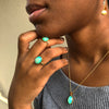 Ethiopian Opal Oval Necklace Pendant 22K & 14K Gold