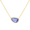 page sargisson Freeform Sapphire Diamond Halo Handmade Pendant Necklace