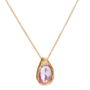 page sargisson Freeform Pink Sapphire Handmade Pendant Necklace