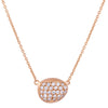Lika Behar Peach Glow "Chained" Single Pebble Diamond Necklace 22K Rose Gold