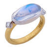 Lika Behar "Moondance" Ring 22K Yellow Gold Oval Blue Moonstone